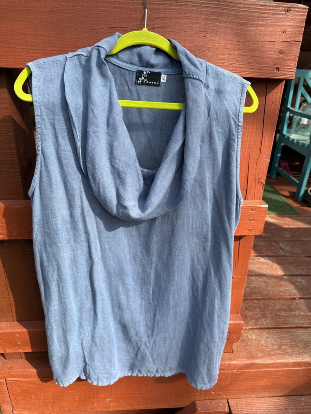 Fenini, Linen cowl neck Tunic Top, size XL